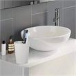 White Resin Bathroom Tumbler Cup  Toothbrush Holder for Vanity Decor