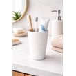 White Resin Bathroom Tumbler Cup  Toothbrush Holder for Vanity Decor