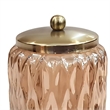 Amber Glass Vanity Jar for Cotton Swabs Rounds   Bathroom Decor