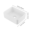 19x15  White Ceramic Rectangular Vessel Sink for Bathroom Vanity