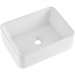 19x15  White Ceramic Rectangular Vessel Sink for Bathroom Vanity