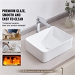 19x15  White Ceramic Rectangular Vessel Sink for Bathroom Vanity