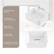 19x15  White Ceramic Rectangular Vessel Sink for Bathroom Vanity