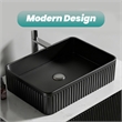 19.7 Black Ceramic Rectangular Vessel Sink for Bathroom Vanity