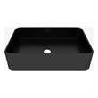 19.7 Black Ceramic Rectangular Vessel Sink for Bathroom Vanity