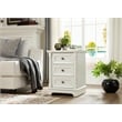 Farmhouse 3 Drawer Side Table Solid Wood Tall Nightstand with Charging Pedestal