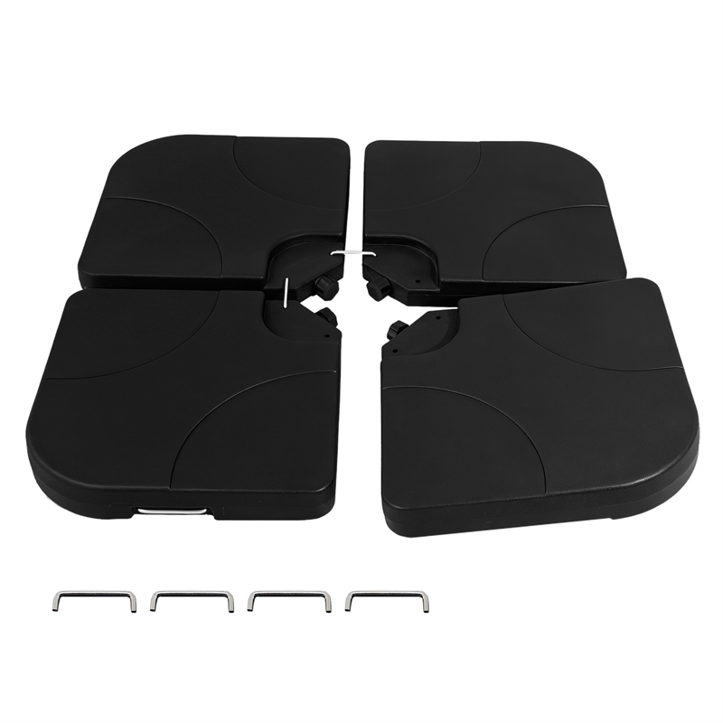 Black Plastic 220lb Offset Patio Umbrella Base with Stackable Stand
