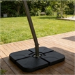 Black Plastic 220lb Offset Patio Umbrella Base with Stackable Stand