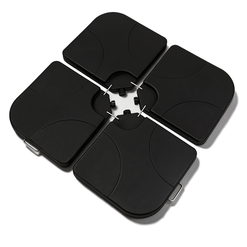 Black Plastic 220lb Offset Patio Umbrella Base with Stackable Stand