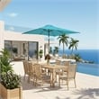 6.5 x 10 Ft Turquoise Patio Umbrella with Crank & Tilt  No Base