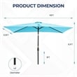 6.5 x 10 Ft Turquoise Patio Umbrella with Crank & Tilt  No Base