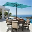 6.5 x 10 Ft Turquoise Patio Umbrella with Crank & Tilt  No Base