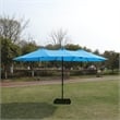 6.5 X 10 Ft Turquoise Patio Umbrella with Crank Tilt Steel Frame Polyester Canopy