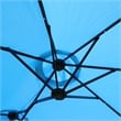 6.5 X 10 Ft Turquoise Patio Umbrella with Crank Tilt Steel Frame Polyester Canopy