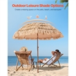 6ft Hawaiian Style Thatched Patio Umbrella with Tilt Natural Polypropylene