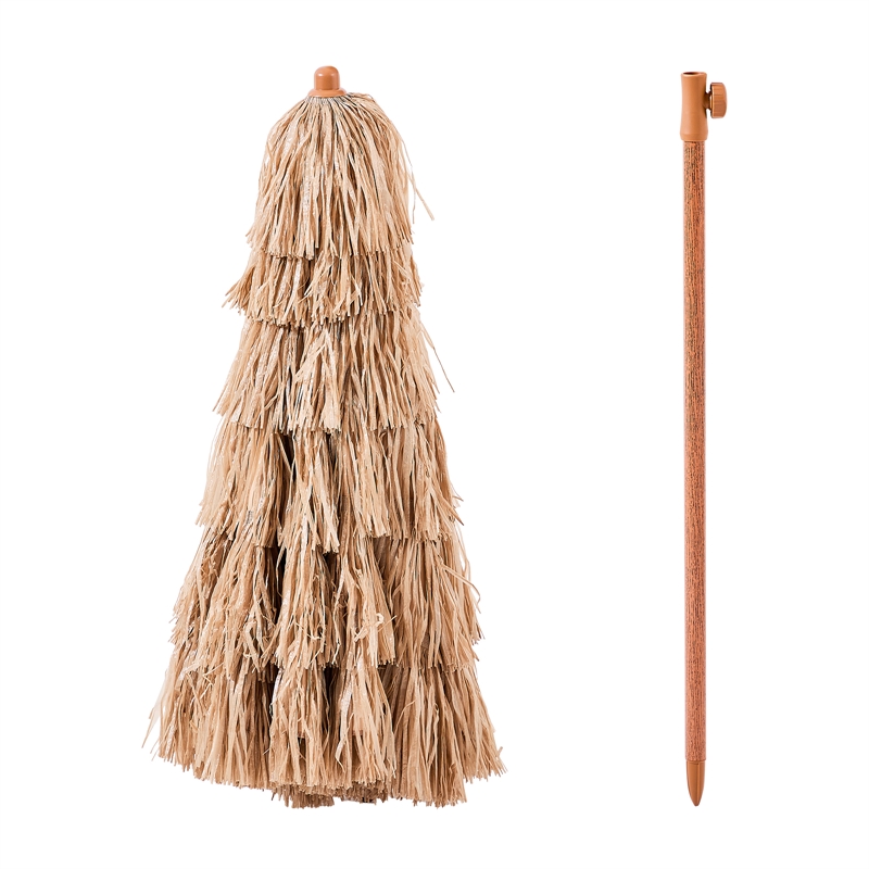 6ft Hawaiian Style Thatched Patio Umbrella with Tilt Natural Polypropylene