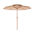 9 Ft Natural Thatched Patio Umbrella with Tilt & Crank No Base