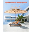 9 Ft Natural Thatched Patio Umbrella with Tilt & Crank No Base