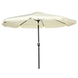 9ft Cream White Patio Umbrella with Tassels Tilt & Crank Polyester Canopy
