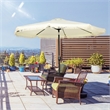 9ft Cream White Patio Umbrella with Tassels Tilt & Crank Polyester Canopy