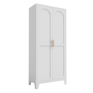 71  White Metal Storage Cabinet with Adjustable Shelves  2 door steel pantry