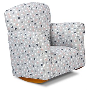 brighton home furniture free dots french cotton fabric toddler rocker in gray