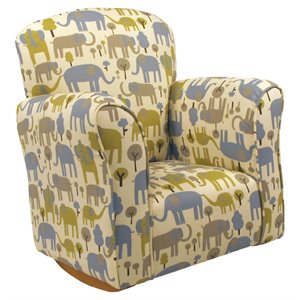 brighton home furniture trunk tales cotton fabric toddler rocker in light yellow