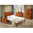 Camaflexi Shaker Style Solid Wood Queen Panel Platform Bed in Cherry