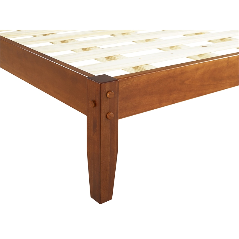 Camaflexi Shaker Style Solid Wood Queen Panel Platform Bed in Cherry