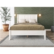 Camaflexi Shaker Style Panel Queen Size Bed Dual Height Slat Design White Finish
