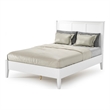 Camaflexi Shaker Style Panel Queen Size Bed Dual Height Slat Design White Finish