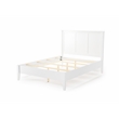 Camaflexi Shaker Style Panel Queen Size Bed Dual Height Slat Design White Finish