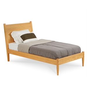 Camaflexi Mid-Century Solid Wood Twin Panel Bed in Scandinavian Oak
