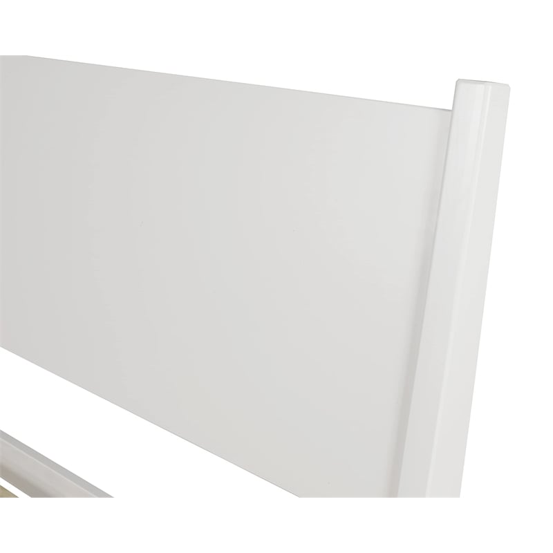 Camaflexi Mid-Century Solid Wood Twin Panel Bed in White