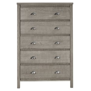 Camaflexi Baja Solid Wood 5-Drawer Bedroom Chest in Driftwood Gray