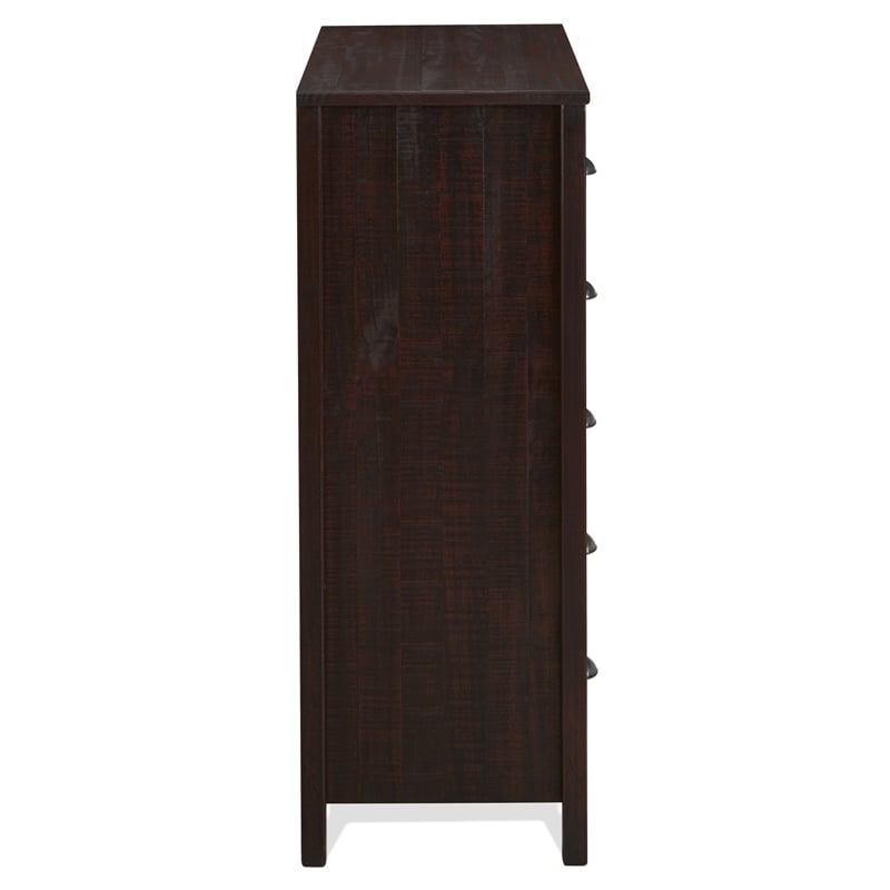 Camaflexi Baja Solid Wood 5-Drawer Bedroom Chest in Walnut