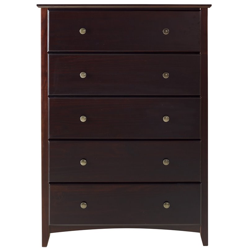 Camaflexi Shaker Style 5-Drawers White Chest of Drawers 48.75 H x 34.5 W x  19.25 D SHK203 - The Home Depot
