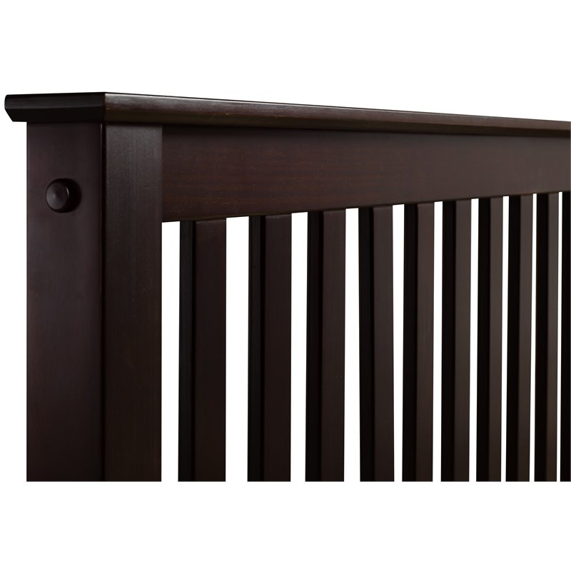 Camaflexi Mission Style Solid Wood Queen Platform Bed in Cappuccino