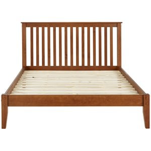 Camaflexi Mission Style Solid Wood Queen Platform Bed in Cherry
