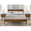 Camaflexi Mid-Century Solid Wood Full Panel Bed in Castanho Brown