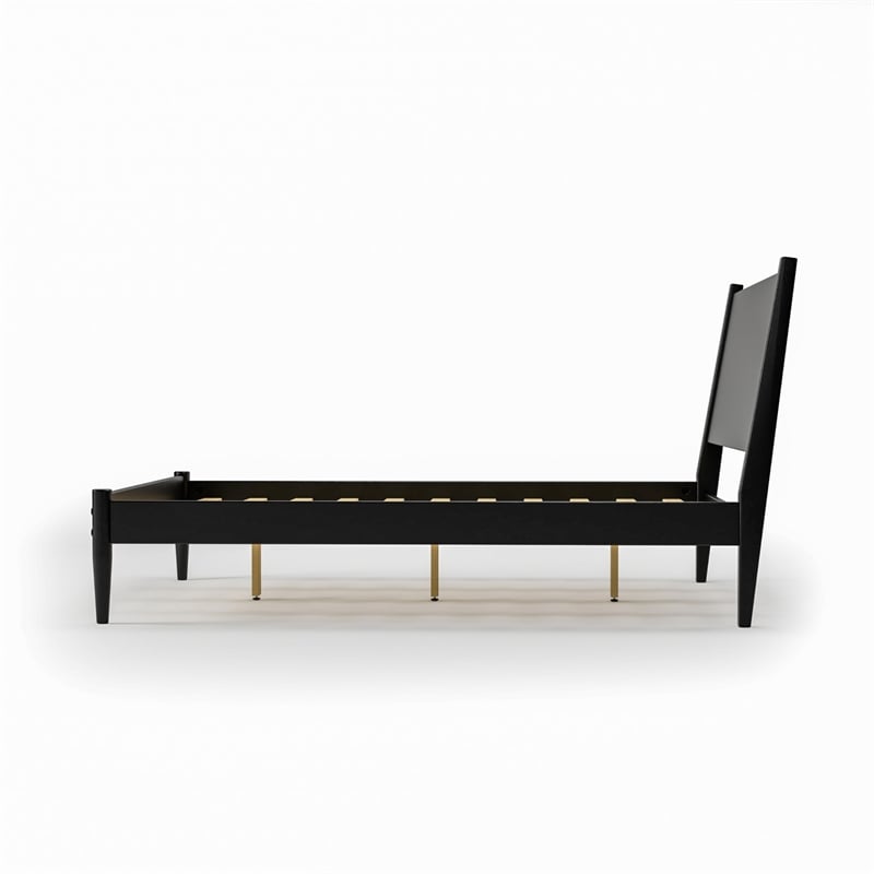Camaflexi Mid-Century Solid Wood Full Panel Bed in Scandinavian Oak