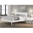 Camaflexi Mid-Century Solid Wood Full Panel Bed in White