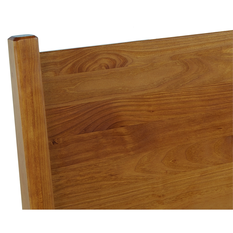 Camaflexi Mid-Century Solid Wood Queen Panel Bed in Castanho Finish