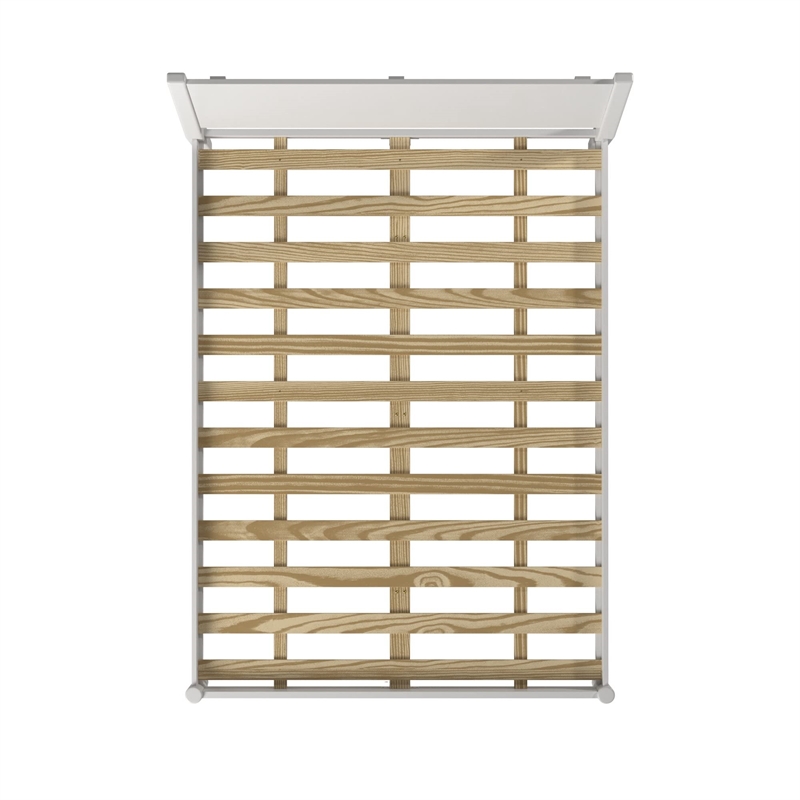 Camaflexi Mid-Century Solid Wood Queen Panel Bed in White