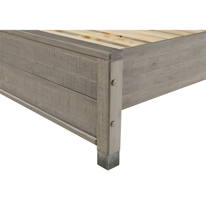 Camaflexi Baja Solid Wood Full Platform Bed in Driftwood Gray