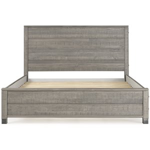 camaflexi baja solid wood platform bed in driftwood gray