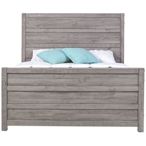 camaflexi carmel solid wood bed in antique gray