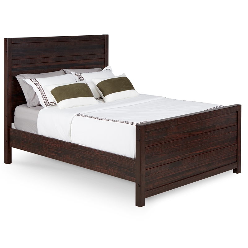 Camaflexi Carmel Solid Wood Queen Bed in Antique Walnut