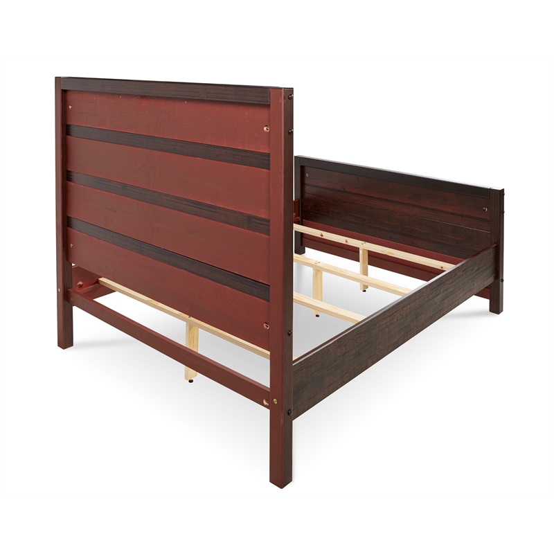 Camaflexi Carmel Solid Wood Queen Bed in Antique Walnut
