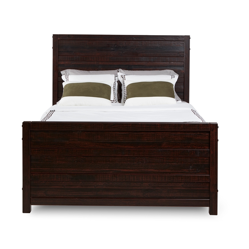 Camaflexi Carmel Solid Wood Queen Bed in Antique Walnut